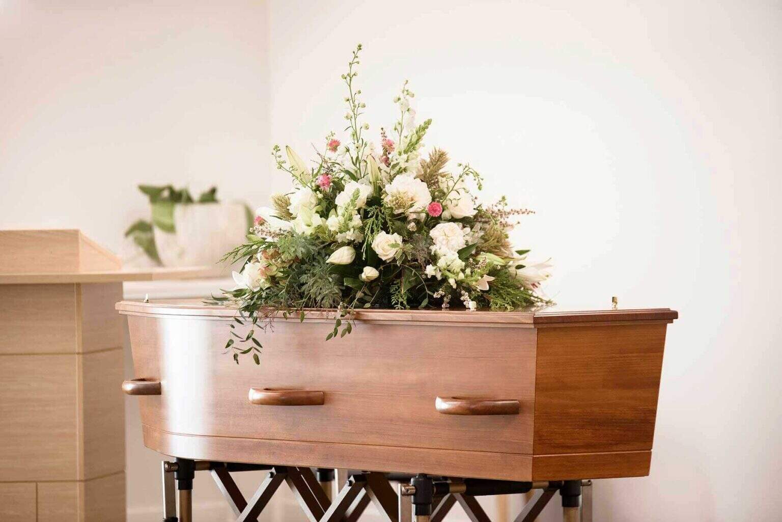 Casket Closeup Flower Spray