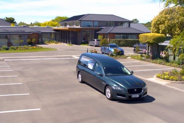 Hearse Departing With Casket